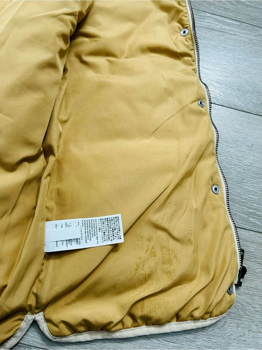 J. Crew Signature Puffer Vest in Tan with Pink Label